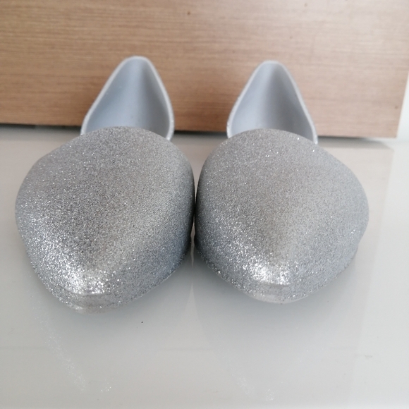 Native Audrey Bling D'Orsay Silver Glitter Sparkle Slip On Flats 8 - Picture 13 of 16